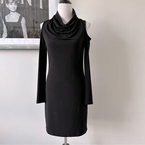 DKNYC Cold Shoulder Cowl Neck Dress